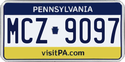 PA license plate MCZ9097