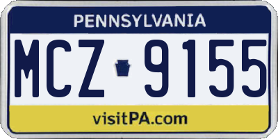 PA license plate MCZ9155