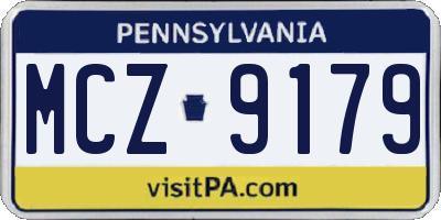 PA license plate MCZ9179