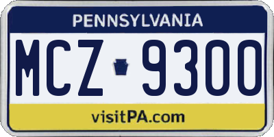 PA license plate MCZ9300
