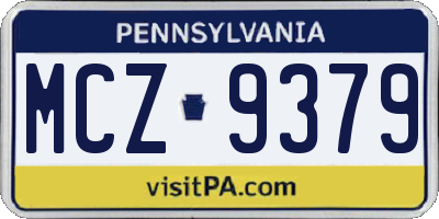 PA license plate MCZ9379