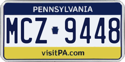 PA license plate MCZ9448