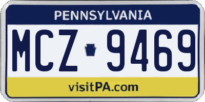 PA license plate MCZ9469