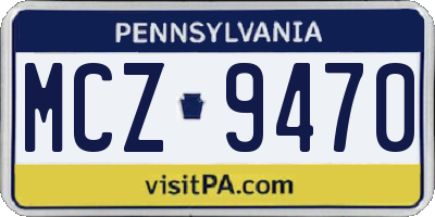 PA license plate MCZ9470