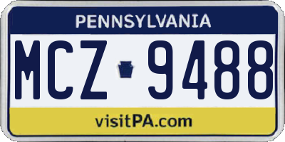 PA license plate MCZ9488