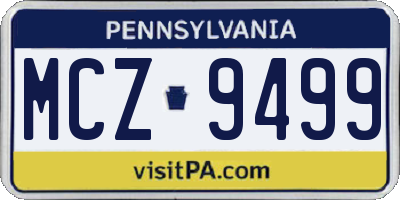 PA license plate MCZ9499