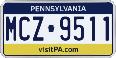 PA license plate MCZ9511