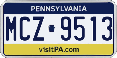 PA license plate MCZ9513
