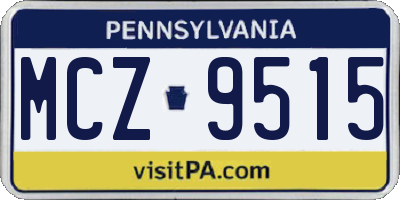 PA license plate MCZ9515