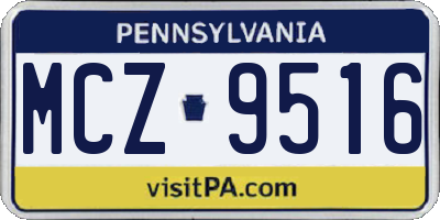 PA license plate MCZ9516