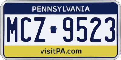 PA license plate MCZ9523