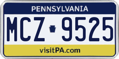 PA license plate MCZ9525