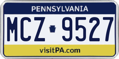 PA license plate MCZ9527