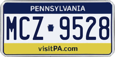 PA license plate MCZ9528