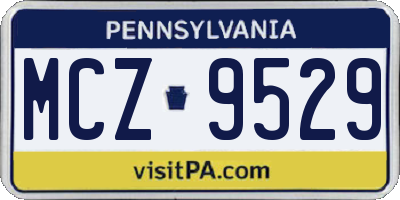 PA license plate MCZ9529