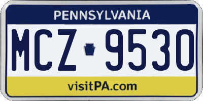 PA license plate MCZ9530