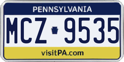 PA license plate MCZ9535