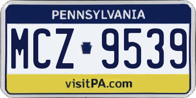PA license plate MCZ9539