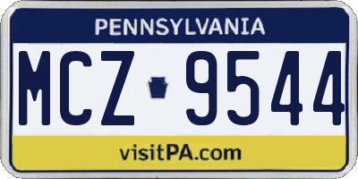 PA license plate MCZ9544