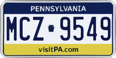 PA license plate MCZ9549
