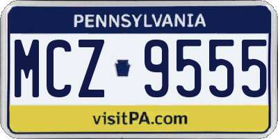 PA license plate MCZ9555