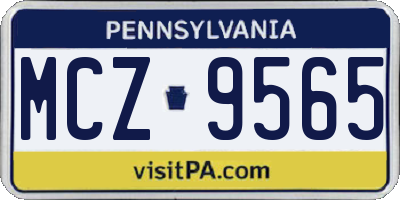 PA license plate MCZ9565