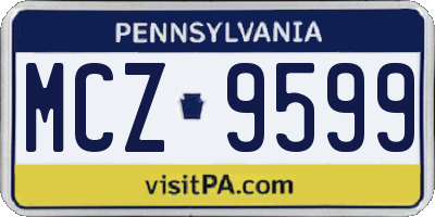 PA license plate MCZ9599