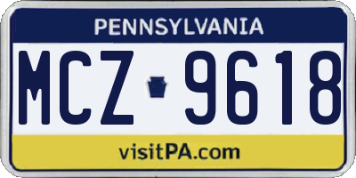 PA license plate MCZ9618