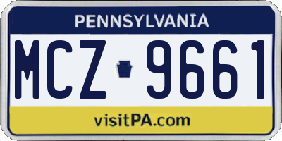 PA license plate MCZ9661