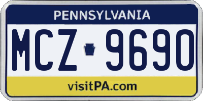PA license plate MCZ9690