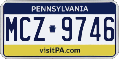PA license plate MCZ9746
