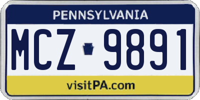 PA license plate MCZ9891