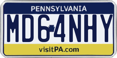 PA license plate MD64NHY