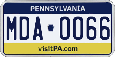 PA license plate MDA0066