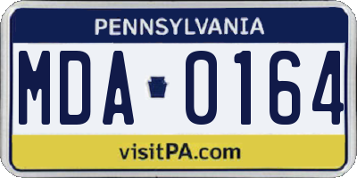 PA license plate MDA0164