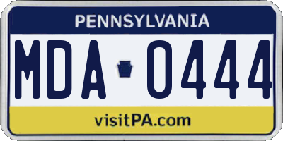 PA license plate MDA0444