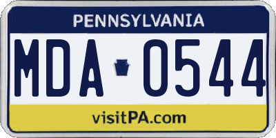 PA license plate MDA0544