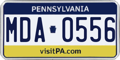 PA license plate MDA0556