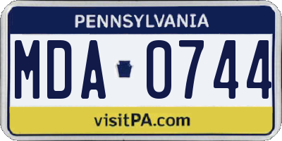 PA license plate MDA0744