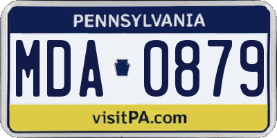 PA license plate MDA0879
