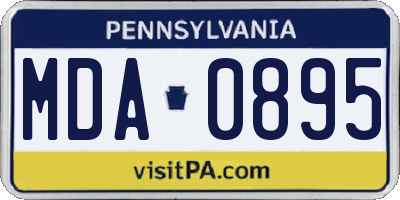 PA license plate MDA0895