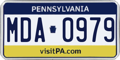 PA license plate MDA0979