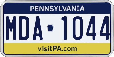 PA license plate MDA1044