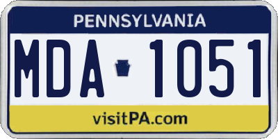 PA license plate MDA1051