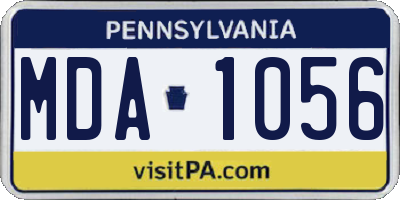 PA license plate MDA1056