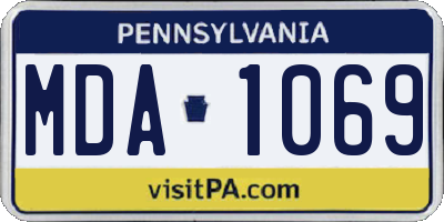 PA license plate MDA1069