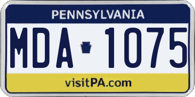 PA license plate MDA1075