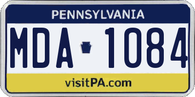 PA license plate MDA1084