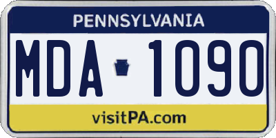 PA license plate MDA1090
