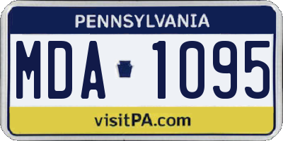 PA license plate MDA1095